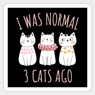 I was Normal Three Cats Ago Magnet